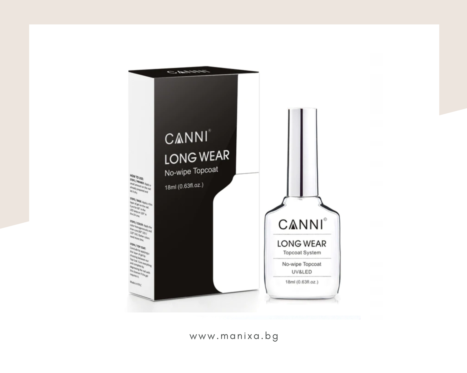 Професионален дълготраен топ лак CANNI - 18 мл.