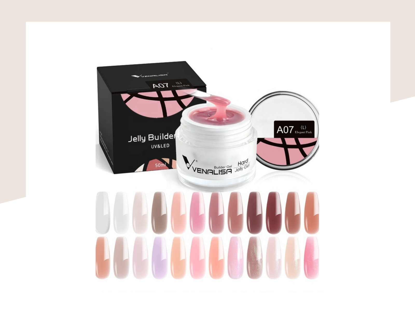 Гел за изграждане Hard Jelly Builder Gel VENALISA - 15мл. - Image 2