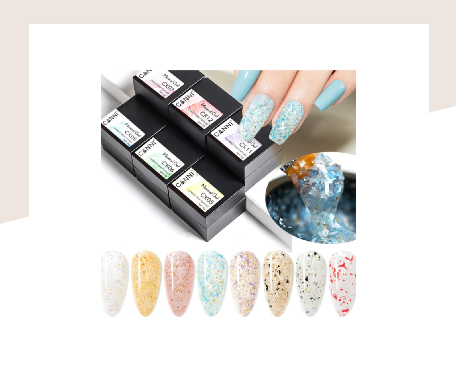 Професионална гел боя Mineral Gel CANNI, мраморен ефект - Image 6